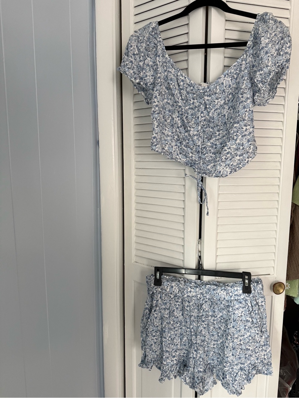 Hollister Light Blue Floral Two-Piece Set